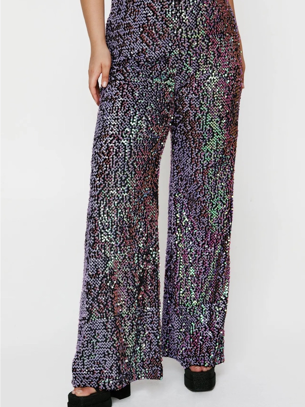 NWT! Nasty Gal Sequin Wide Leg Pants Plus Size 20